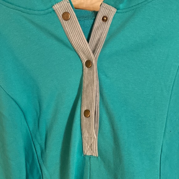 NWOT Women’s Oversized Sweatshirt Corduroy Patchwork Long Sleeve Hoodie - Picture 12 of 12